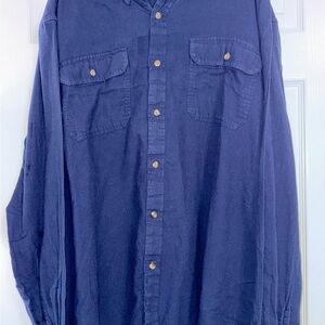 Ocean Coast Classic Navy Casual Button-Down Shirt